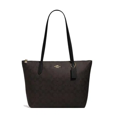 Coach Logo Handbag In Black