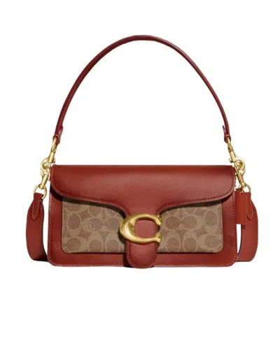 Coach Logo Handbag In Brown