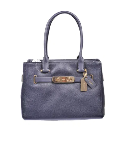 Coach Logo Handbag In Gray