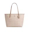 Coach Logo Handbag In Nude
