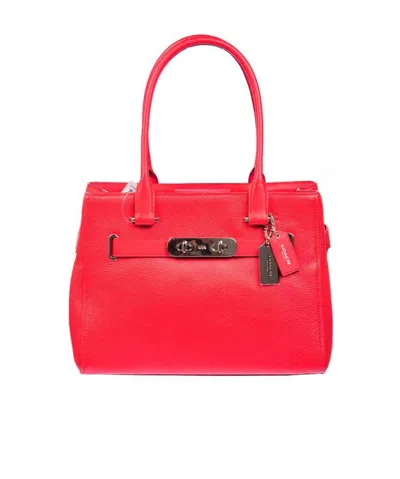 Coach Logo Handbag In Red