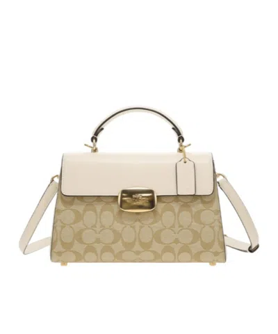 Coach Logo Hourglass Shoulder Bag In Nude | ModeSens