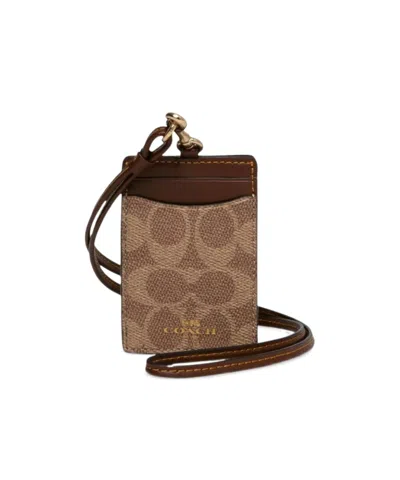 Coach Logo Id Card Holder In Brown