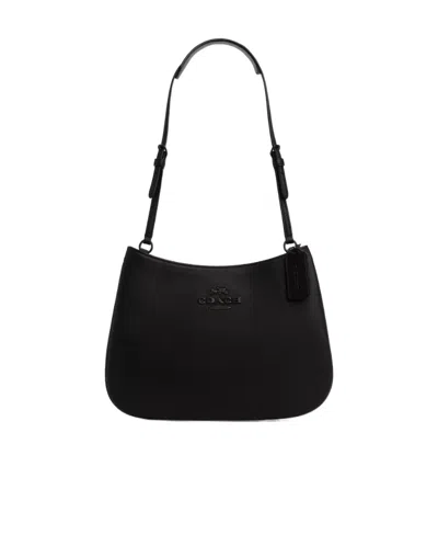 Coach Logo Letter Shoulder Bag In Black