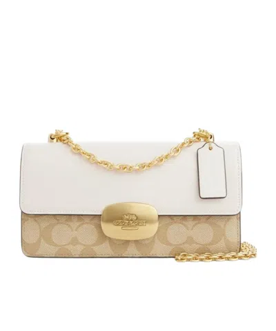 Coach Logo Letter Shoulder Bag In Nude