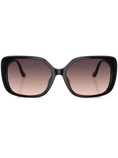 Coach Logo-lettering Sunglasses In Black
