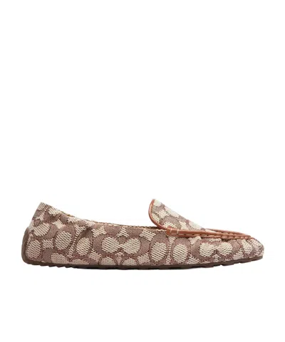 Coach Logo Loafers In Brown