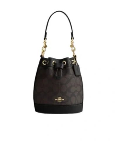 Coach Logo Logo Bucket Bag In Black