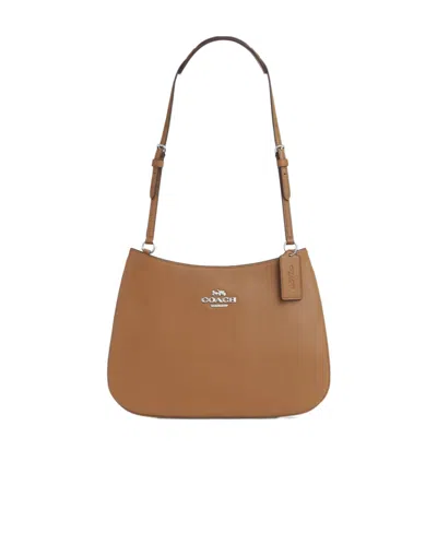 Coach Logo Logo Shoulder Bag In Brown