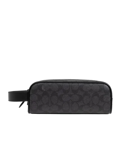 Coach Logo Makeup Bag In Black
