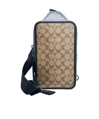 Coach Logo Pattern Cross-body Bag In Brown