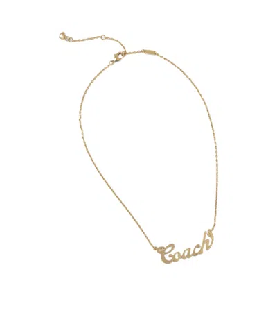 Coach Logo Pendant Necklace In Pink