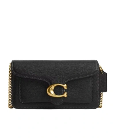 Coach Logo Plaque Chain Crossbody Bag In Black