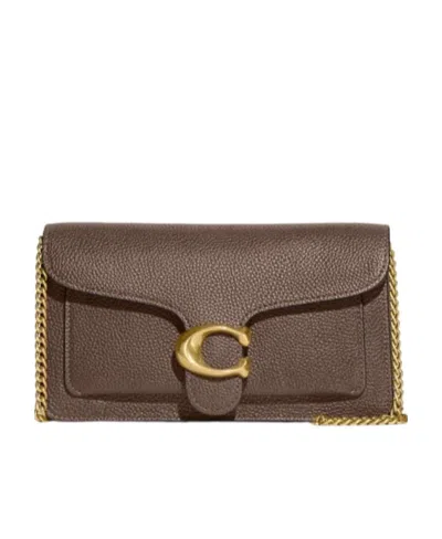 Coach Logo Plaque Crossbody Bag In Brown