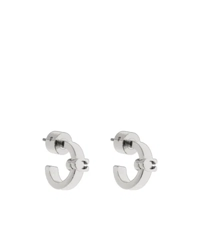 Coach Logo Plaque Earrings In Metallic