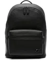 Coach Logo-plaque Leather Backpack In Black