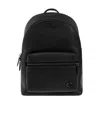 Coach Logo-plaque Leather Backpack In Black
