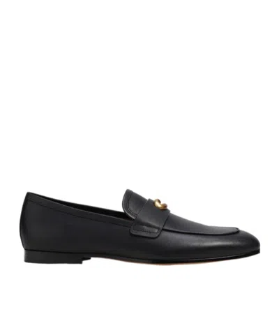 Coach Logo-plaque Leather Loafers In Black