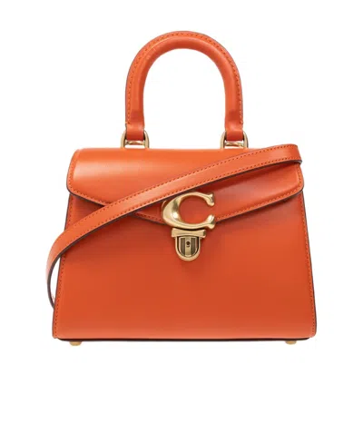 Coach Logo-plaque Leather Tote Bag In Brown