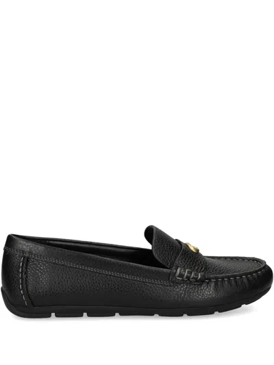 Coach Logo-plaque Loafers In Black