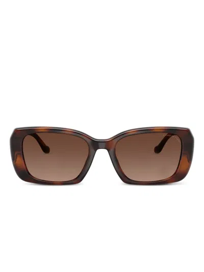 Coach Logo-plaque Square Sunglasses In Brown