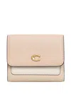 Coach Colour-block Pebbled Leather Wallet In Neutral