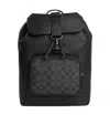 Coach Logo Print Backpack In Black