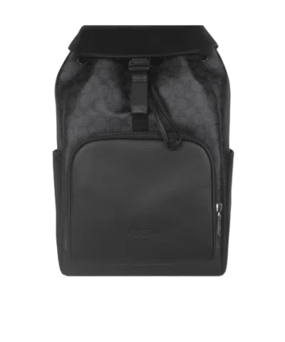 Coach Logo Print Backpack In Black