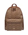 Coach Logo Print Backpack In Brown