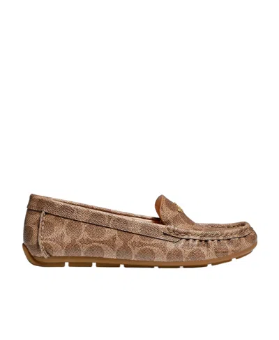 Coach Logo-print Slip-on Loafers In Brown