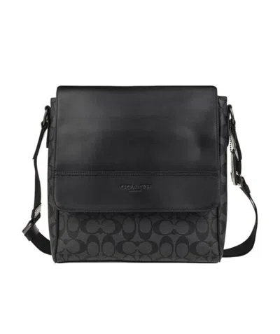 Coach Logo Printed Cross-body Bag In Black