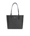 Coach Logo Printed Handbag In Black