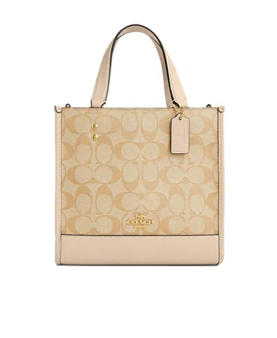 Coach Logo Printed Shoulder Bag In Nude