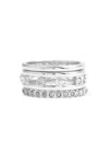 Coach Logo Ring Stack In Silver