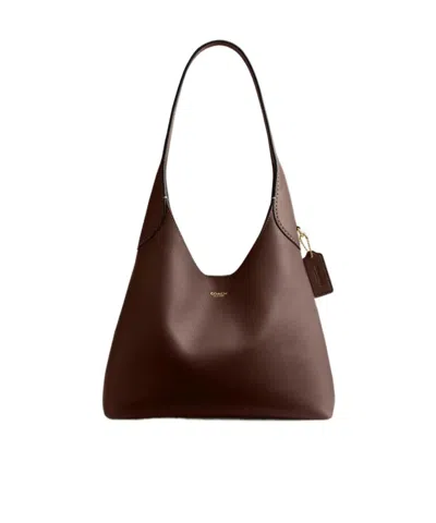 Coach Maple Brooklyn 28 Leather Shoulder Bag In Brown