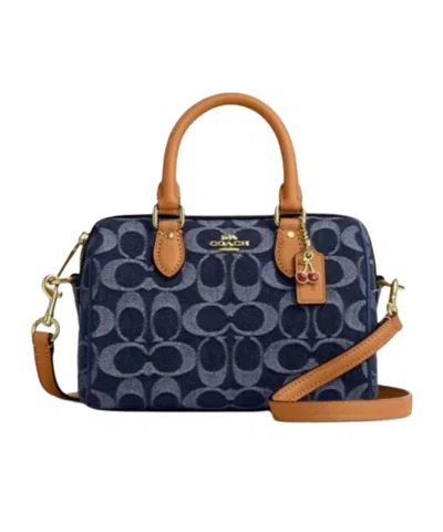 Coach Logo Shoulder Bag In Blue