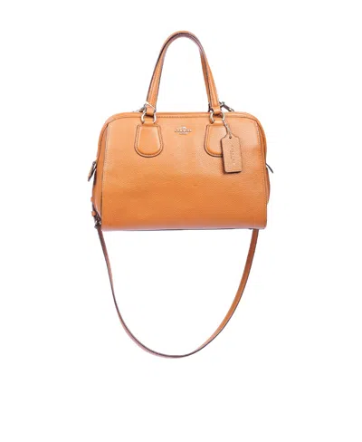 Coach Logo Shoulder Bag In Brown