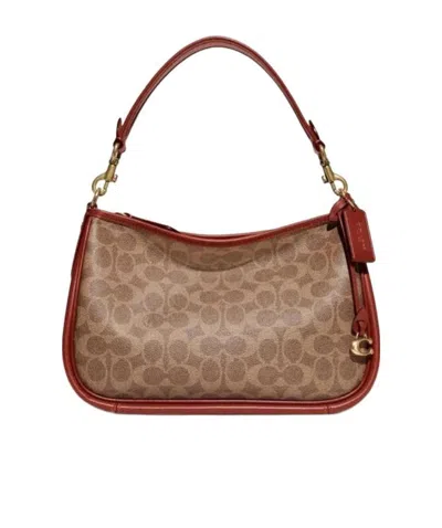 Coach Logo Shoulder Bag In Brown