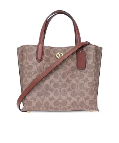 Coach Logo Shoulder Bag In Multicolor