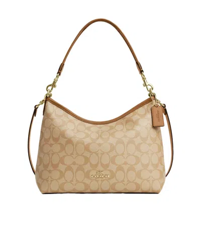 Coach Logo Shoulder Bag In Nude
