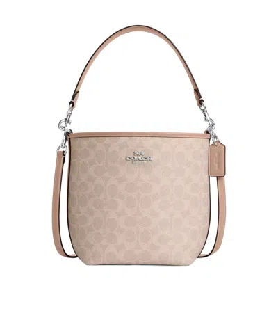 Coach Logo Shoulder Bag In Nude