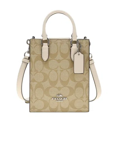 Coach Logo Shoulder Bag In Nude