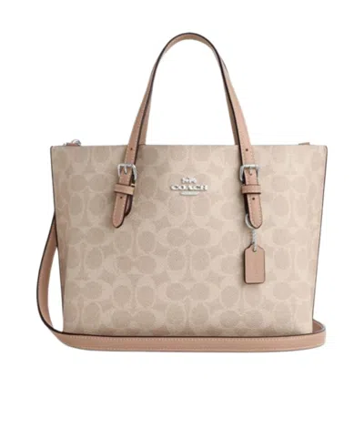 Coach Logo Shoulder Bag In Nude