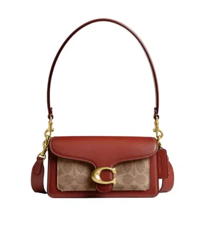 Coach Logo Shoulder Bag In Red