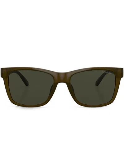 Coach Logo Square Sunglasses In Green