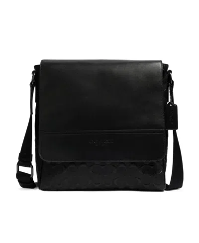 Coach Logo Strap Satchel In Black