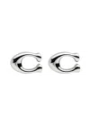 Coach Logo Stud Earrings In Silver