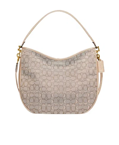 Coach Logo Top-handle Tote In Nude
