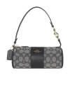 Coach Logo Zipper Shoulder Bag In Black