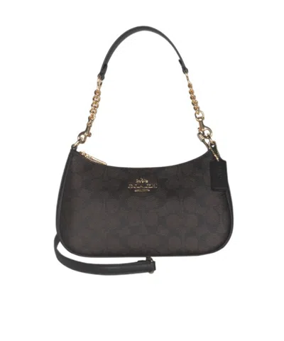 Coach Teri Shoulder Bag In Signature Canvas In Beige